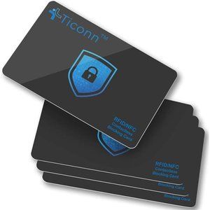 RFID Blocking Cards- 4 Pack, Premium Contactless NFC Debit Credit Card Protector